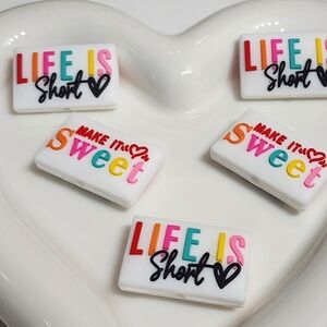 Life is Short Focal Beads 2 Pc Back- Make It Sweet Silicone Beaded Pen Keychain